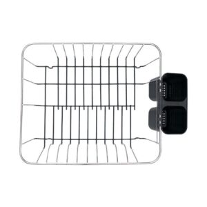 Καλάθι Νεροχύτη Μεταλλικό 35x30x15cm Με Μαύρη Βάση Σιλικόνης